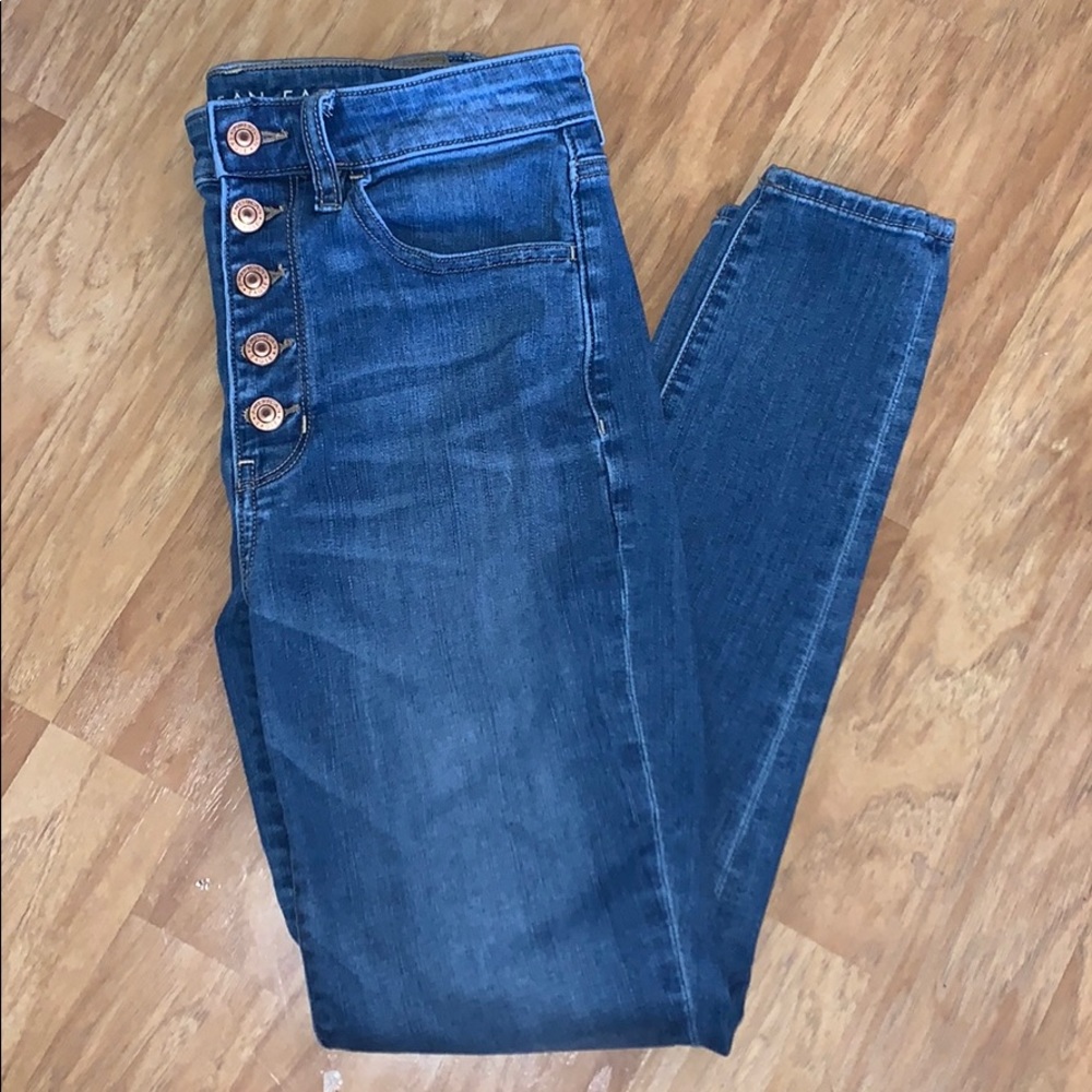American Eagle Jeans super high rise multi button